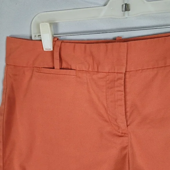 TALBOTS Size 10 Orange Chino Cotton Stretch Shorts Casual Preppy Summer - Picture 4 of 7